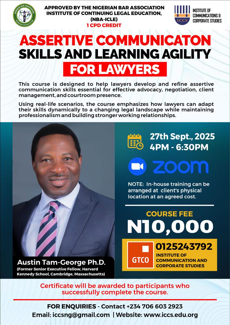 Assertive Communication Skills and Learning Agility for Lawyers
